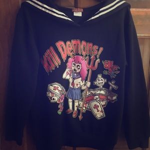 Kill punk girls jfashion sailor pullover